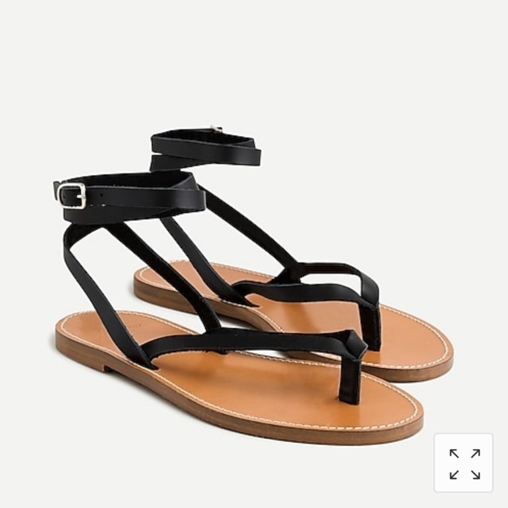 J. Crew Black Ankle Wrap Sandals